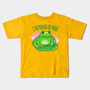 motivational frog is proud of you Kids T-Shirt